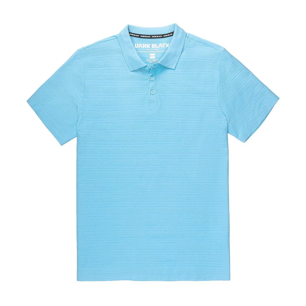 Dark Black Men's Short-Sleeve Polo, Sizes S-XXL