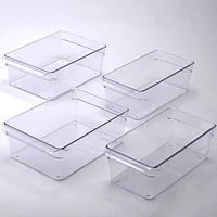 Mainstays 4PC Refrigerator Storage Bin Set, 4PC Clear Fridge Bin