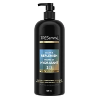 TRESemme Clean & Replenish + Pro Vitamin C & Green Tea 2 in 1 Shampoo + Conditioner, Shampoo 828 ML