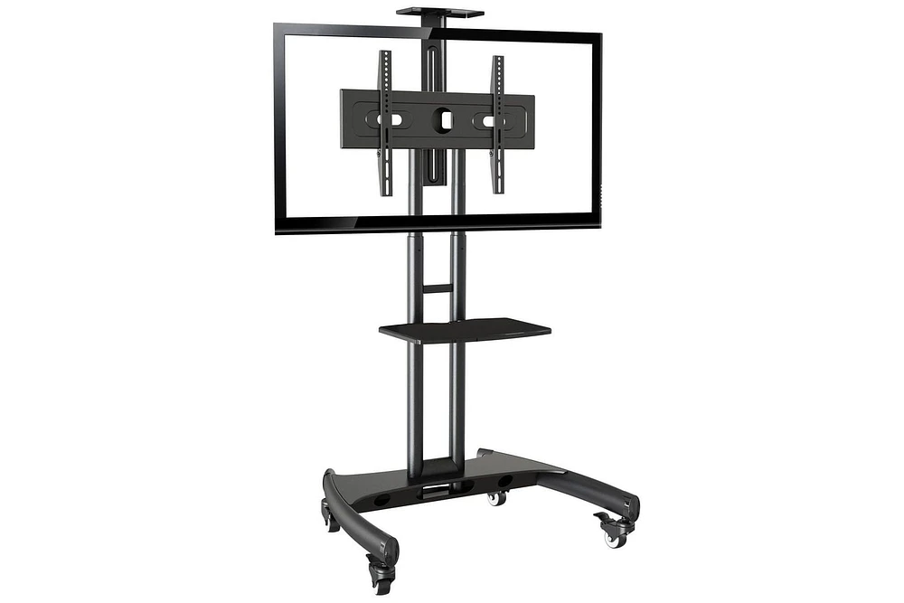 Rocelco VSTC 32"-70" Mobile Flat Screen, Monitor, A/V and TV Cart with A/V Component and Webcam Shelves