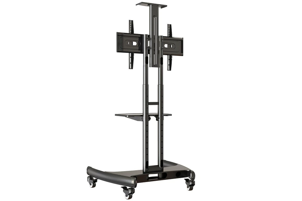 Rocelco VSTC 32"-70" Mobile Flat Screen, Monitor, A/V and TV Cart with A/V Component and Webcam Shelves