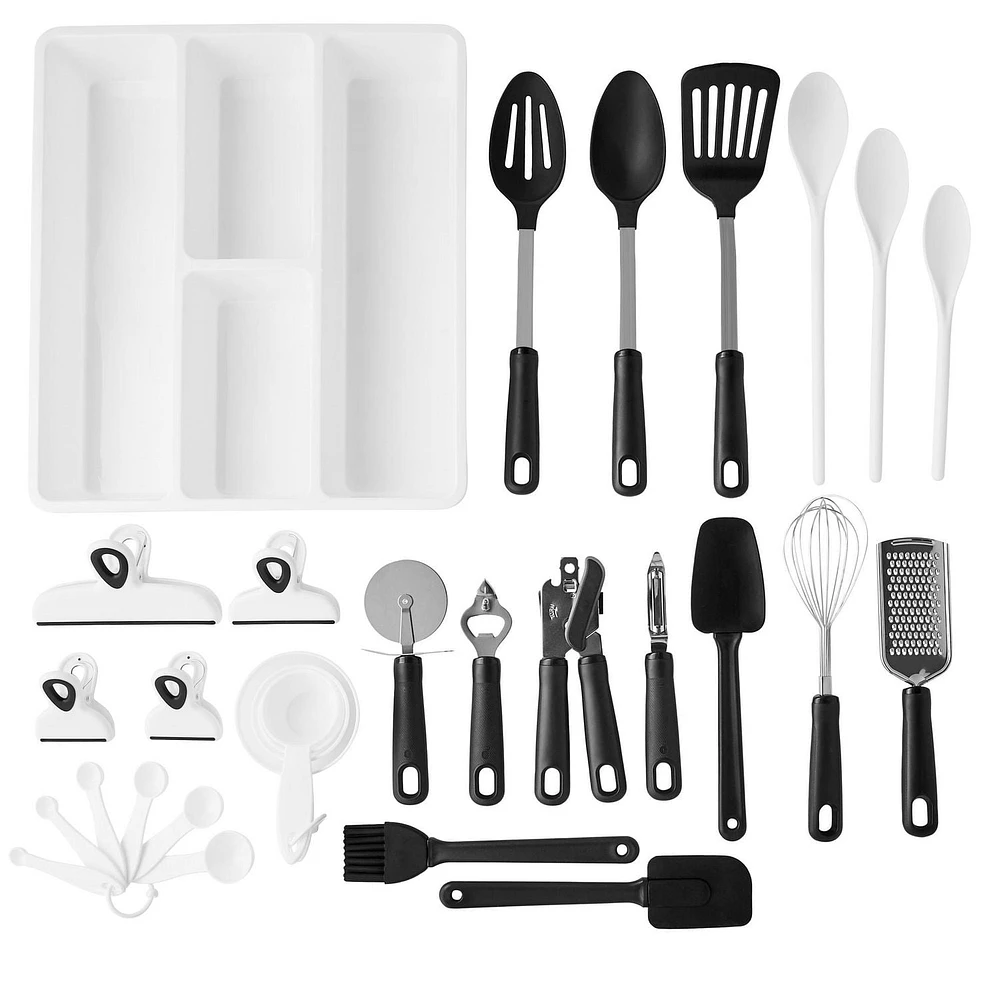 Mainstays Kitchen Utensil Set, 30 Pieces