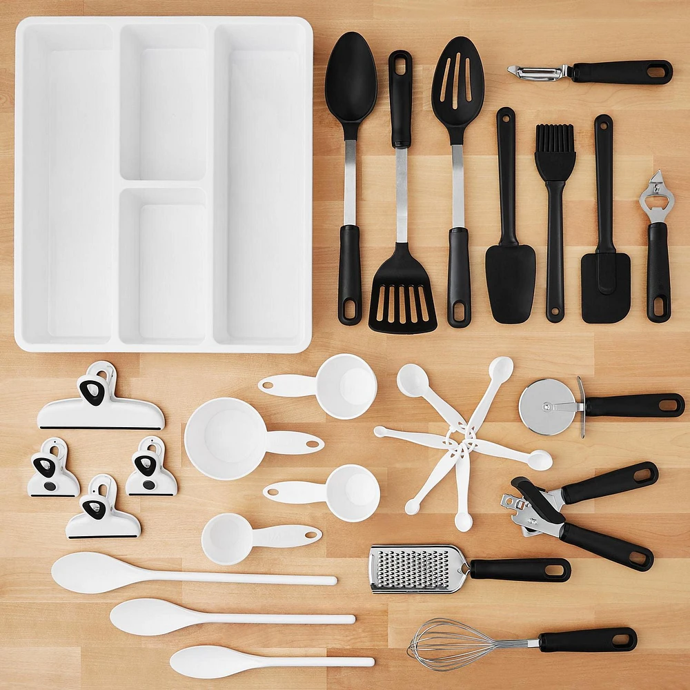 Mainstays Kitchen Utensil Set, 30 Pieces