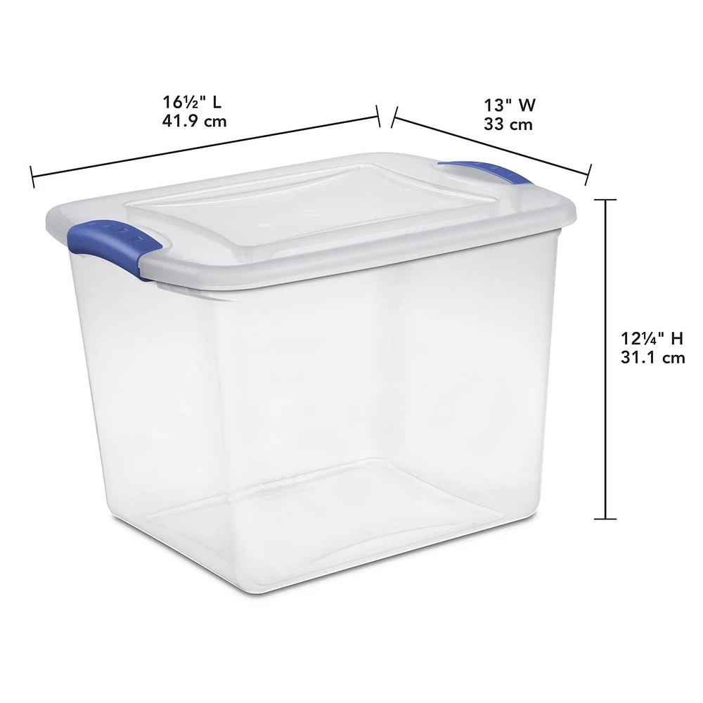 Sterilite 26 L Latch Box- Blue- 10 PK