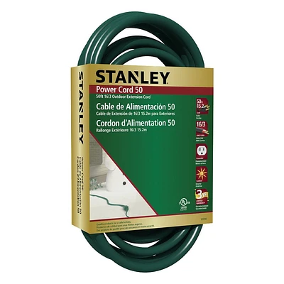 Stanley Power Cord 50', 50ft 16/3 Outdoor Extension Cord