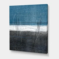 Designart Teal Meets Grey Abstract Art Canvas Wall Art