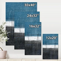 Designart Teal Meets Grey Abstract Art Canvas Wall Art