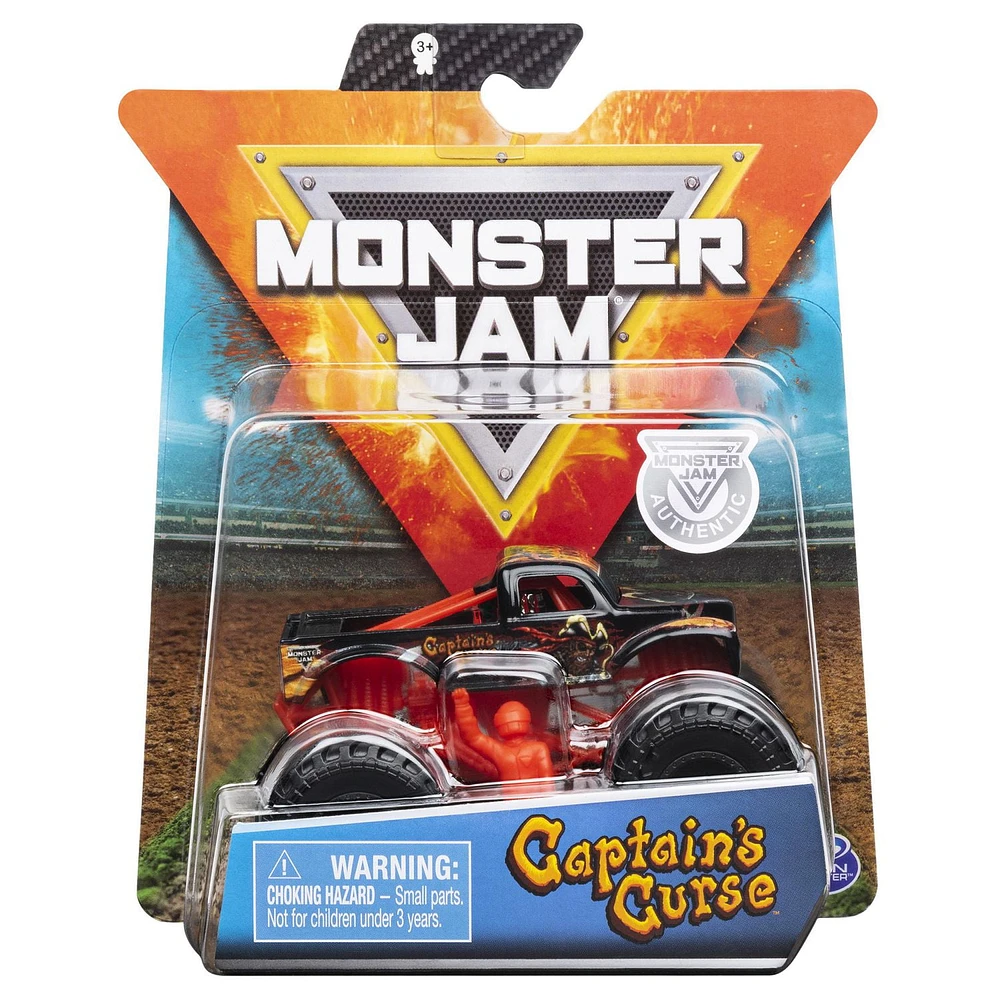 Monster Jam, Official Captain’s Curse 1:64 Scale Die-Cast Vehicle, Retro Rebels Series