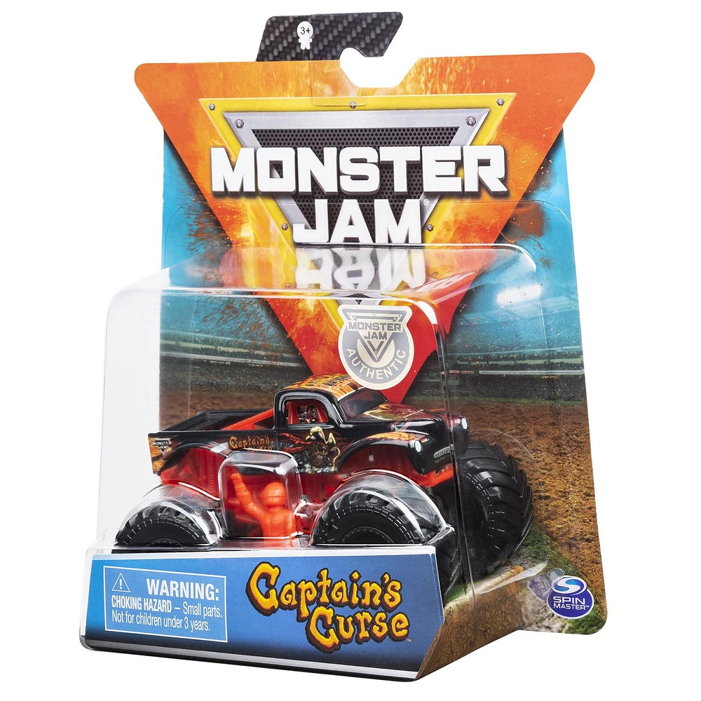 Monster Jam, Official Captain’s Curse 1:64 Scale Die-Cast Vehicle, Retro Rebels Series