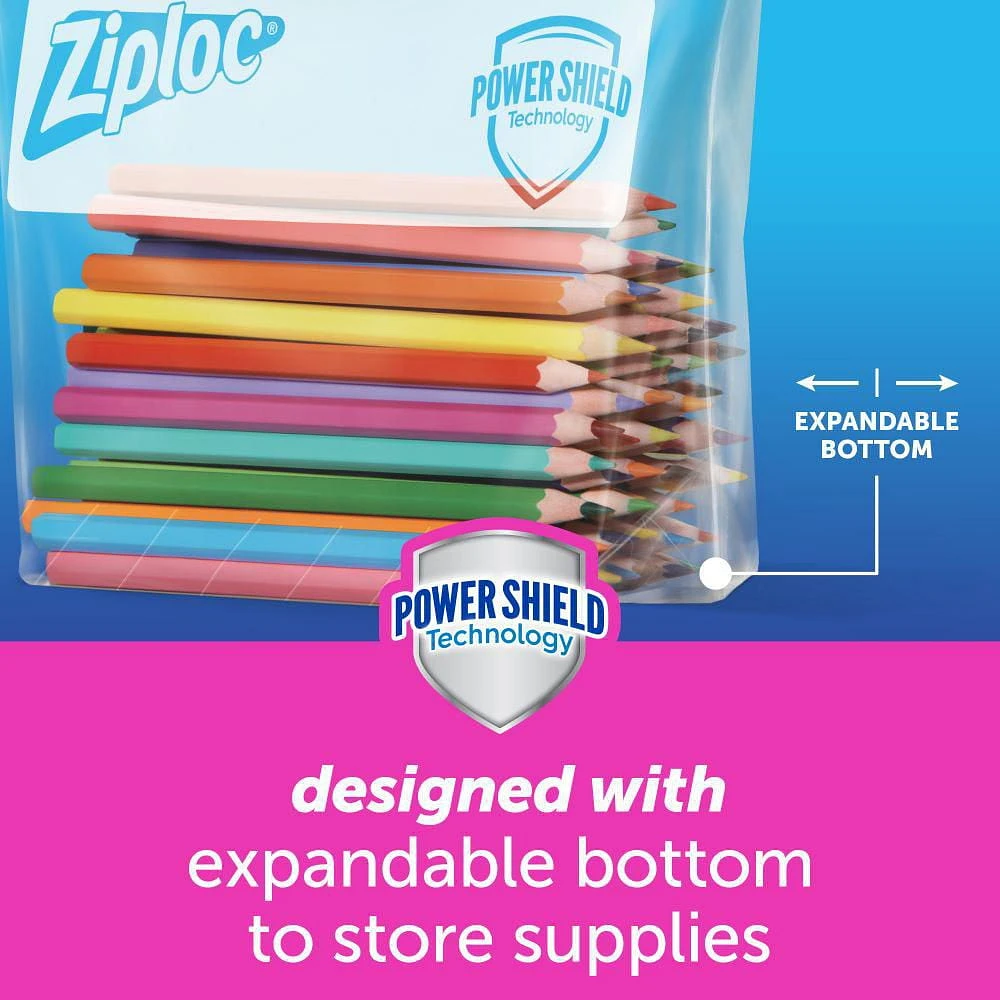 Ziploc® Slider Storage Bags with Power Seal Technology, Large, 15 Bags