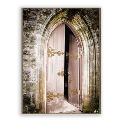 Artissimo Designs Soft Toned Vintage Door Framed Printed Canvas - 18W x 24H x 2D