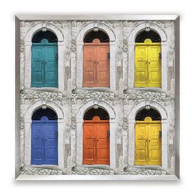 Artissimo Designs Six Doors Framed Printed Canvas - 31.25W x 31.25H x 2D