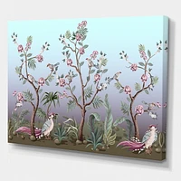 Designart Chinoiserie With Birds and Peonies II Canvas Wall Art