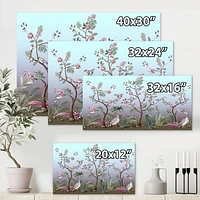 Designart Chinoiserie With Birds and Peonies II Canvas Wall Art