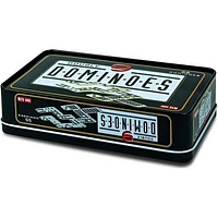 Tradeopia Premium Double 9 Dominoes in Tin - Black & White