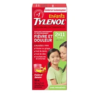 Tylenol Médicament pour enfants 2-11 ans; soulage fièvre et douleur, suspension orale d’acétaminophène à 160 mg/5 ml, banane et fraise 100 ml