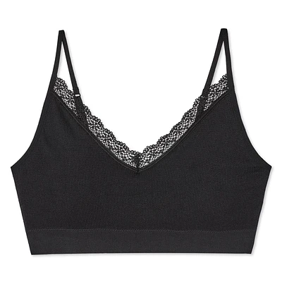 George Women's Seamless Bralette with Lace Trim, Sizes S-XXL