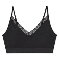 George Women's Seamless Bralette with Lace Trim, Sizes S-XXL