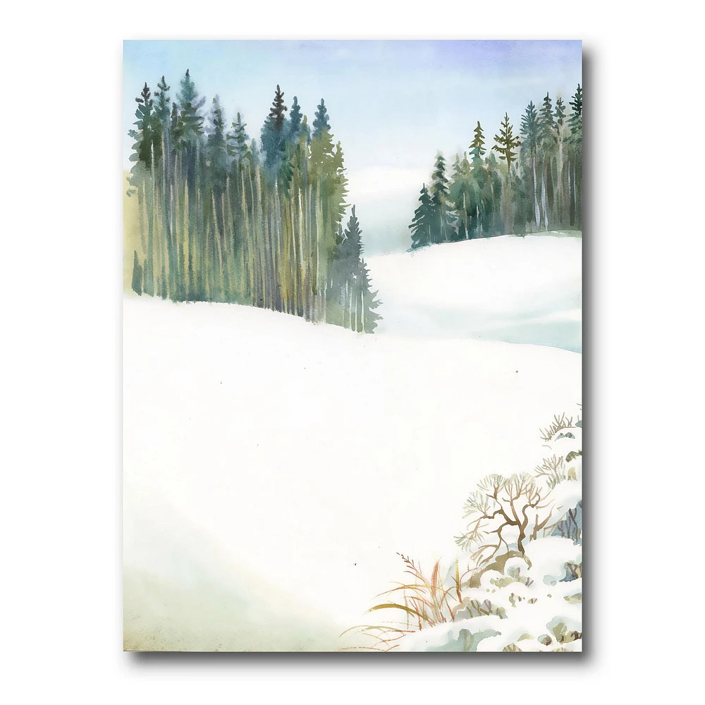 Designart Pine Forest In Snowy Winter Landscape Canvas Wall Art