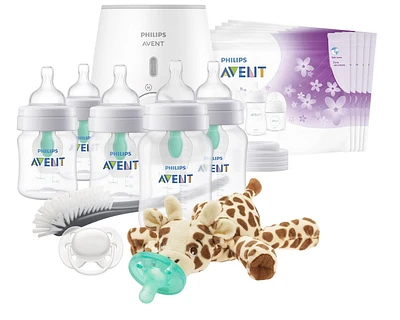 Biberon anti-colique Philips Avent avec évent AirFree Set cadeau tout-en-un, SCD308/01