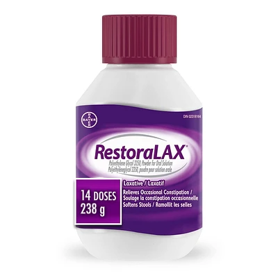 RestoraLAX Powder Stool Softener Laxative - Laxatives For Constipation, Effective Constipation Relief For Adults, No Taste, No Grit, No Gas, No Bloat, No Cramps, No Sudden Urge, Doses