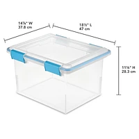 Sterilite 30L Gasket Box- Clear- 4 PK