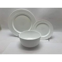 Ultra By Gibson Swanton 12 Piece Dinnerware Set, White, Opal Tempered Glass