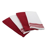 Mainstays 4-Pack 16"x26" Woven Kitchen Towel Set, Red Sedona, 4 Pack