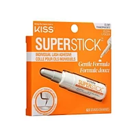 KISS Super Colle à faux cils en faisceaux individuels - Poids net 6,5 g (0,23 oz) - Transparent KISS adhésif pour faisceaux de cils