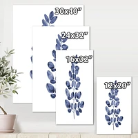 Designart Navy Blue Eucalyptus II Canvas Wall Art