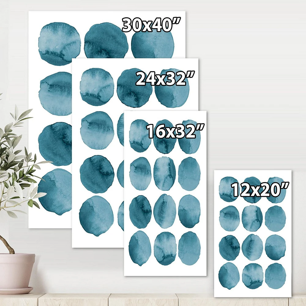 Designart Aquamarine Circles Blue Geometric Elements Canvas Wall Art