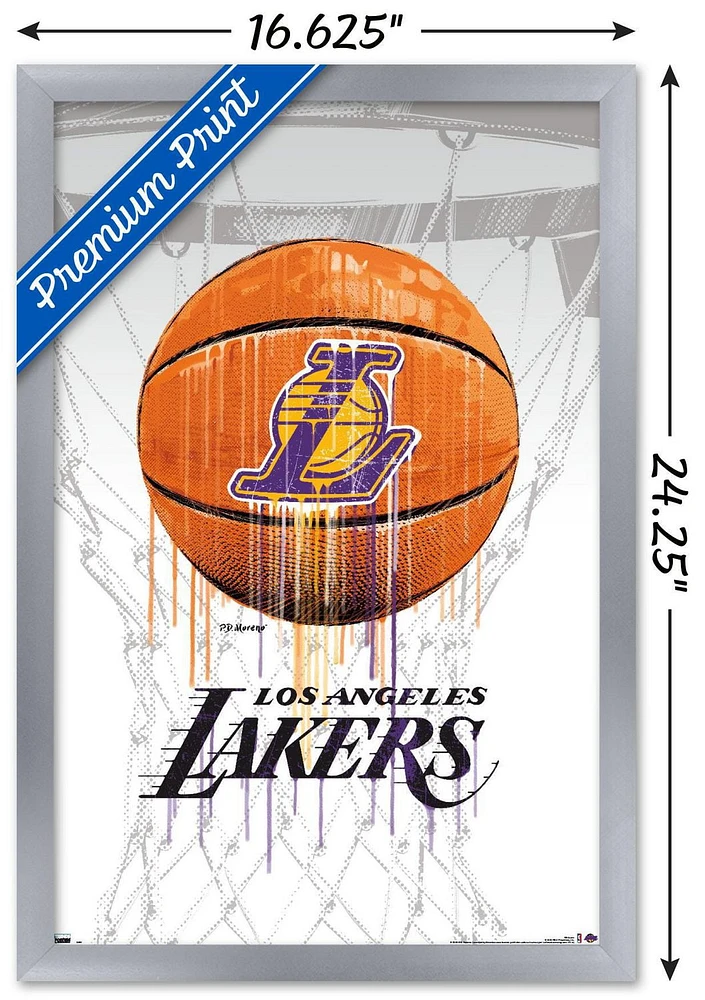 NBA Los Angeles Lakers - Drip Ball 20 Wall Poster, 22.375" x 34" Framed