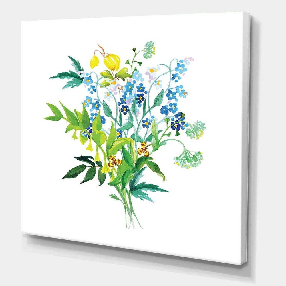 Designart Meadow Flowers Garland Canvas Wall Art