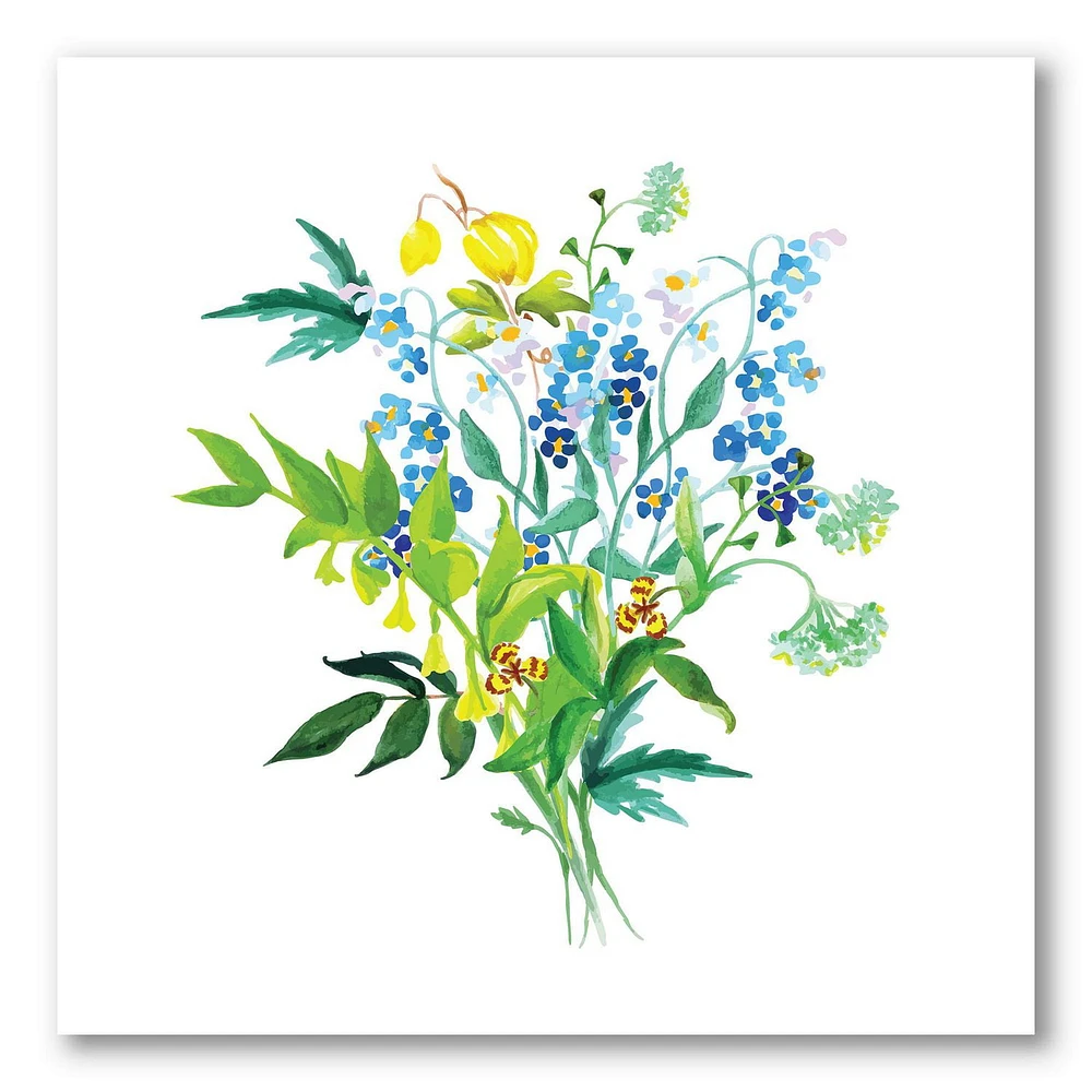 Designart Meadow Flowers Garland Canvas Wall Art