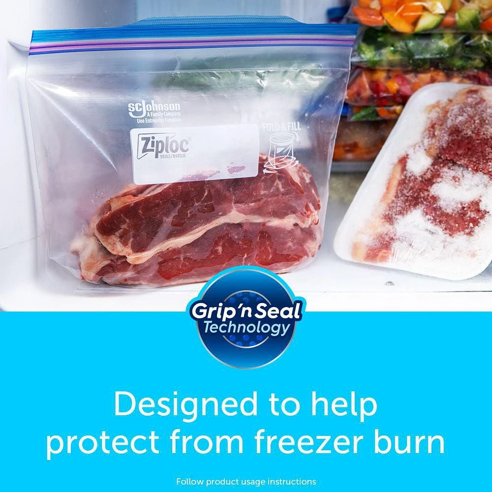 Ziploc® Freezer Bags with Stay Open Technology, Large