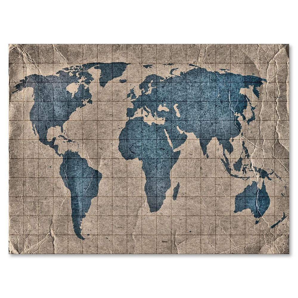 Designart Ancient Map of The World I Canvas Wall Art