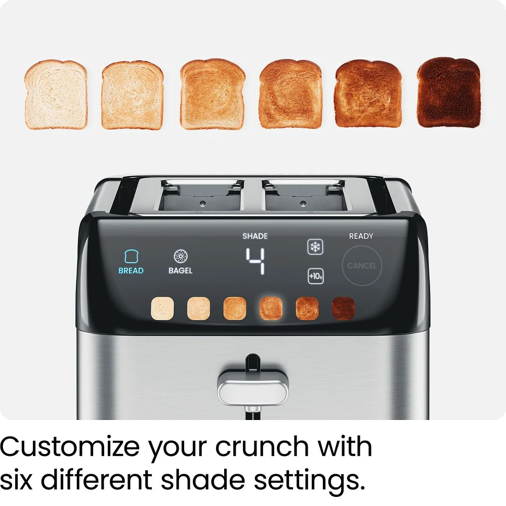 Chefman Smart Touch 2 Slice Digital Toaster, 6 Shade Settings, Bagel Mode - Stainless Steel, New, 2 Slice Toaster