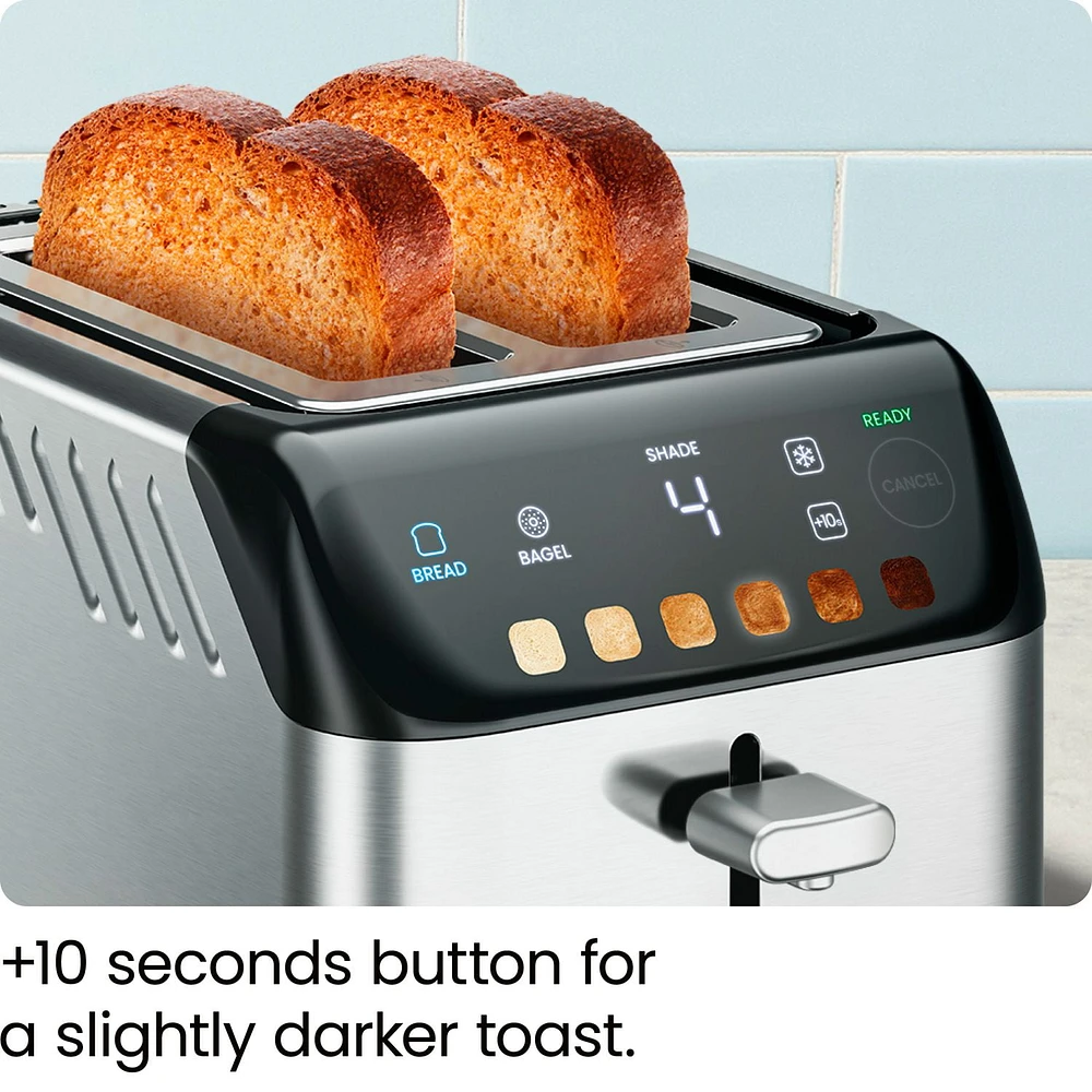 Chefman Smart Touch 2 Slice Digital Toaster, 6 Shade Settings, Bagel Mode - Stainless Steel, New, 2 Slice Toaster