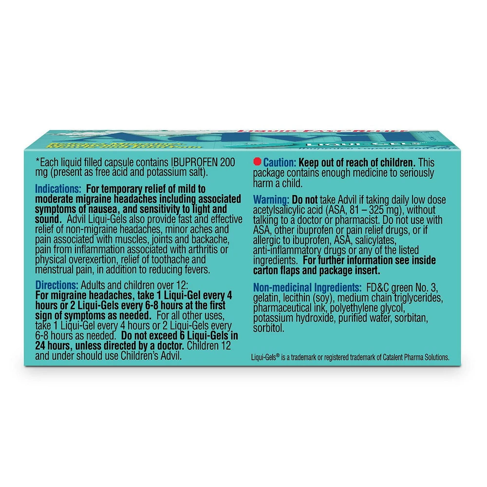Advil Gels Liquides 72's