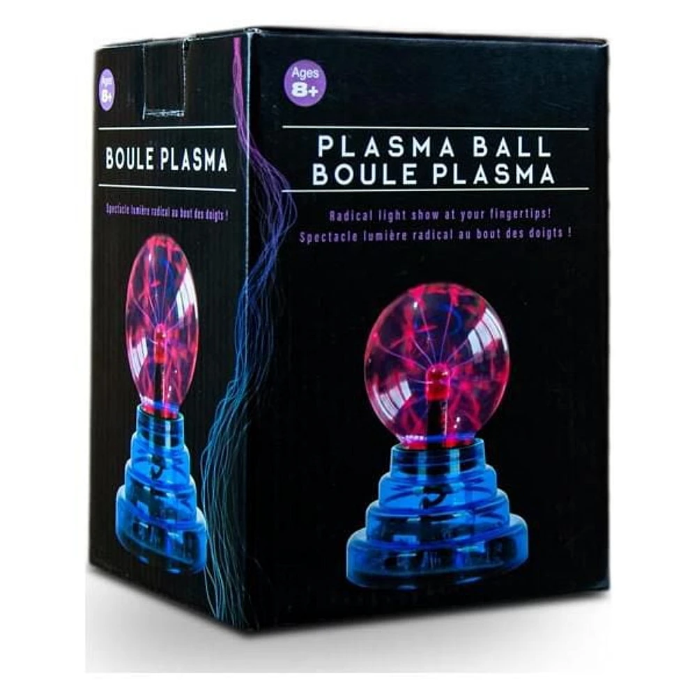 Tradeopia Premium Interactive 3″ Plasma Ball (USB) Purple Plasma Ball with Blue Base