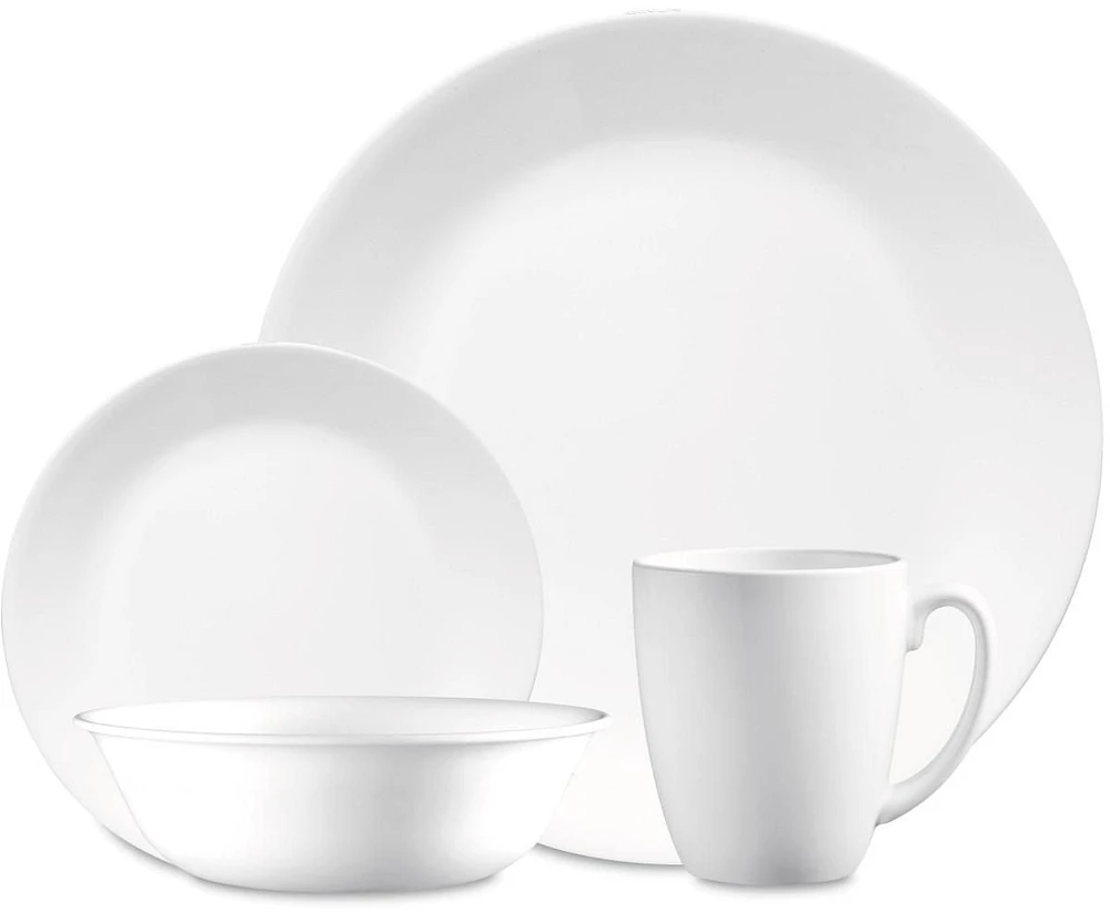 Corelle® Winter Frost White Dinnerware Set 16pc, Dinner Bread Bowl & Mug