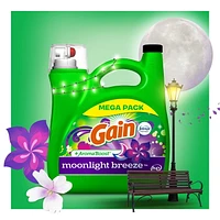 Gain + Aroma Boost Liquid Laundry Detergent, Moonlight Breeze Scent, HE Compatible, 107 Loads, 4.55 L