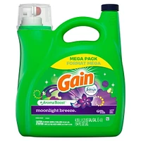 Gain + Aroma Boost Liquid Laundry Detergent, Moonlight Breeze Scent, HE Compatible, 107 Loads, 4.55 L