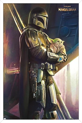 Star Wars: The Mandalorian - Held Wall Poster, 22.375" x 34" Framed