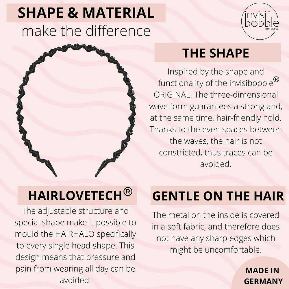 Invisibobble HAIRHALO Black Sparkle - le serre-tête ajustable