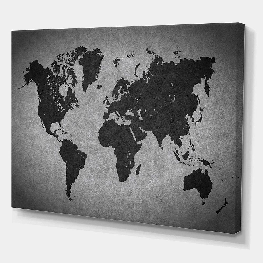 Designart Ancient Map of The World IX Canvas Wall Art