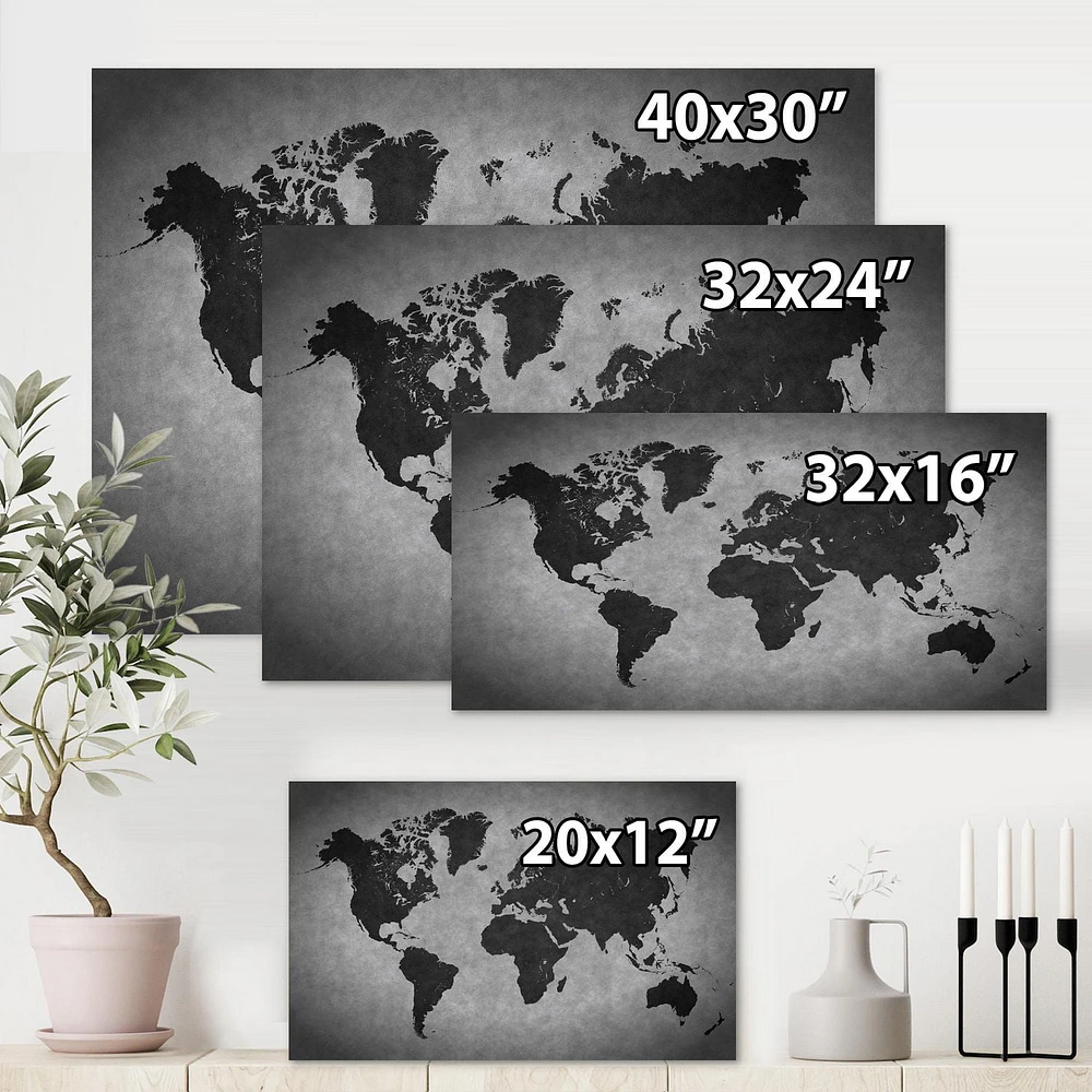 Designart Ancient Map of The World IX Canvas Wall Art