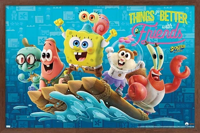 The SpongeBob Movie: Sponge On Run - Friends Wall Poster with Push Pins, 14.725" x 22.375"