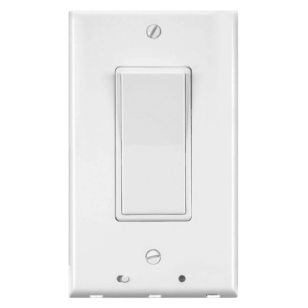 Vision Lighted Decor  Non-Metallic White Rocker Switch Cover Plate, Cover Plate