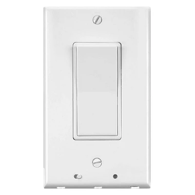 Vision Lighted Decor  Non-Metallic White Rocker Switch Cover Plate, Cover Plate